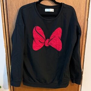 Disney Black Sweater with Red Bow xl good condition